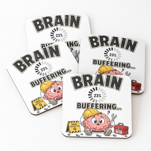 Item preview, Brain Buffering... | Funny Loading Brain Sticker & T-Shirt designed and sold by FuzzDrive.