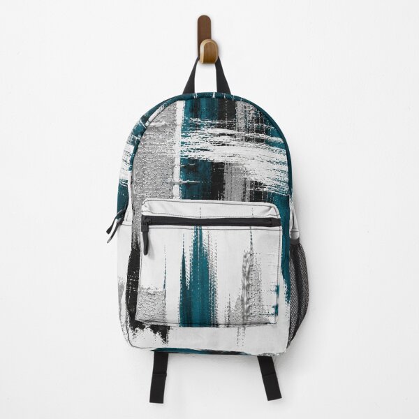 Item preview, Petroleum Skyline – Textured Modern Abstract Cityscape designed and sold by Ingorgia Studio.