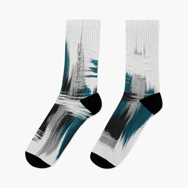 Item preview, Petroleum Skyline – Textured Modern Abstract Cityscape designed and sold by Ingorgia Studio.