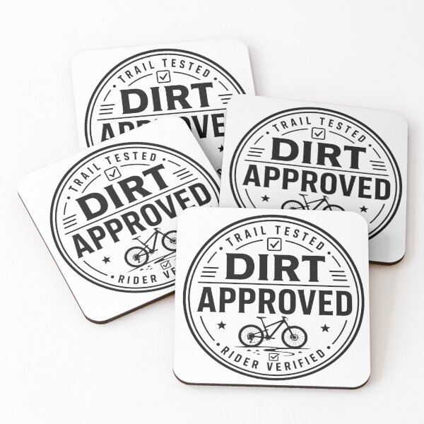 Item preview, Dirt Approved MTB Badge Sticker Design designed and sold by SingleTrackes.