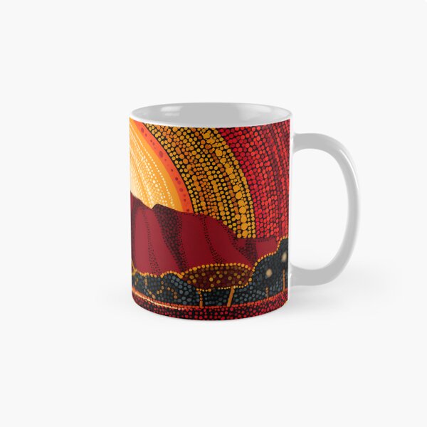 Item preview, Australian Aboriginal Kangaroo Sunset Uluru Pointillism Dot Art designed and sold by GrinGalore.