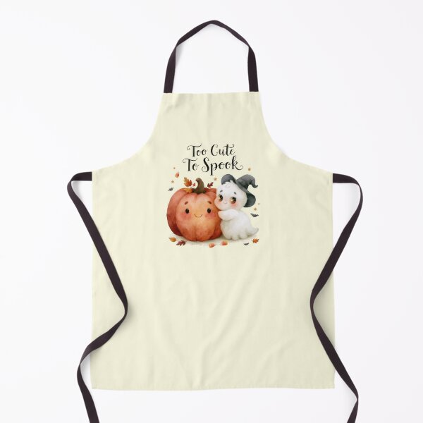 Item preview, Too Cute To Spook Kawaii Ghost Hugging Pumpkin Halloween T-Shirt Design designed and sold by Zabolotna_Art.