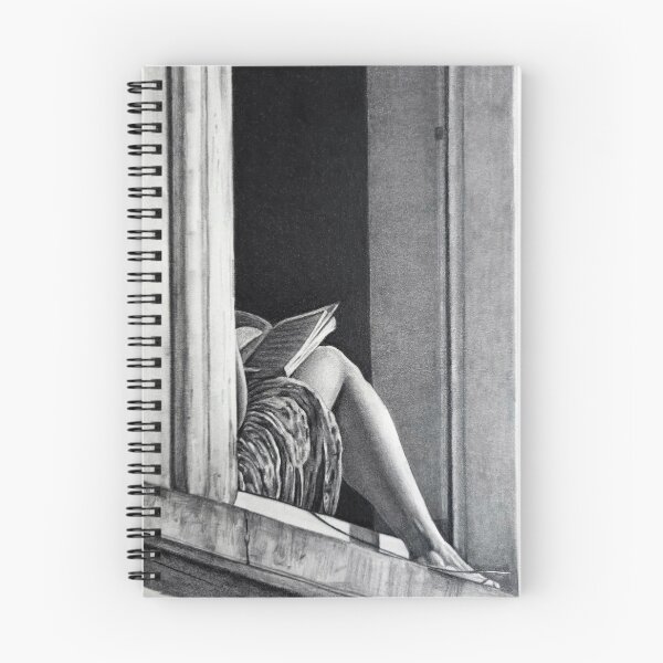 Item preview, Reading in the Window – Dark Academia Pencil Art designed and sold by BoyanVBart.