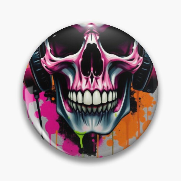 Item preview, Colorful Graffiti Skull with Headphones  designed and sold by GlumacPerazzoz.