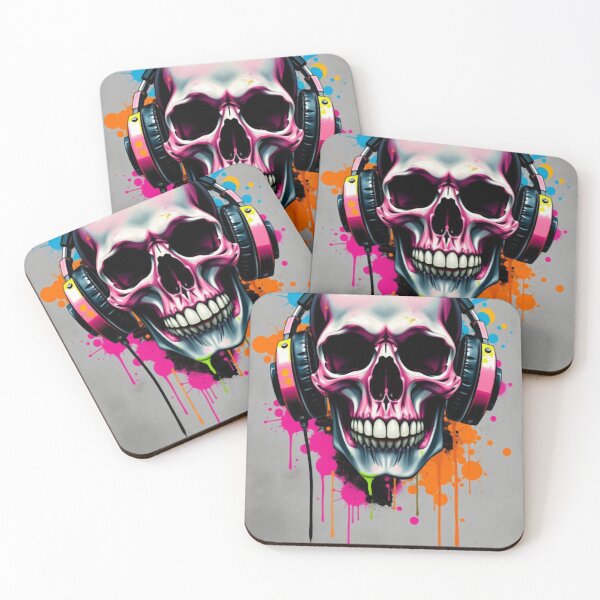 Item preview, Colorful Graffiti Skull with Headphones  designed and sold by GlumacPerazzoz.