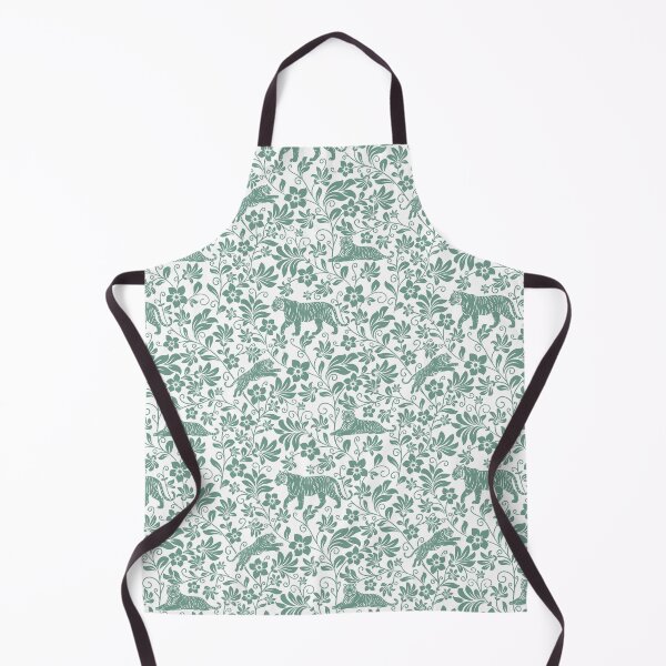 Item preview, Tiger Floral Pattern | Elegant Botanical Wildlife Design Green designed and sold by WildLakePatterns.