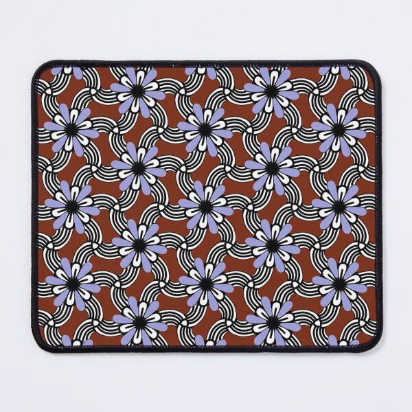 Item preview, Retro Swirl Floral Tessellation Pattern in Blue and Brown designed and sold by Sasitee.