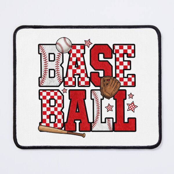 Item preview, Red Checkered Baseball Typography Sport Lover Game Day designed and sold by raedattia.