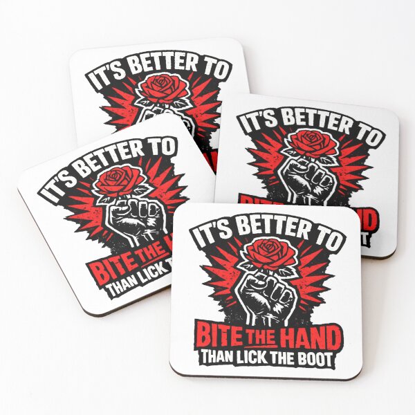 Item preview, It's Better to Bite the Hand Than Lick the Boot | Leftist Progressive Anti-Authoritarian Protest designed and sold by RockFireMerch.