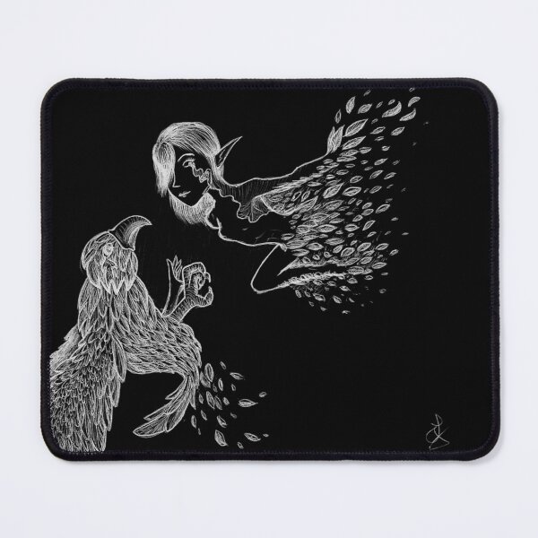 Item preview, Abstract Magical Bird Human Flying Black Ballpoint Pen Drawing Light Version designed and sold by BOKEbyTC.
