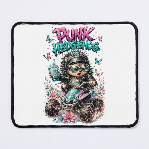 Item preview, Punk Hedgehog ATV Rider With Boba Tea designed and sold by Hellulandia - no nää ny vaa o tämmöne.