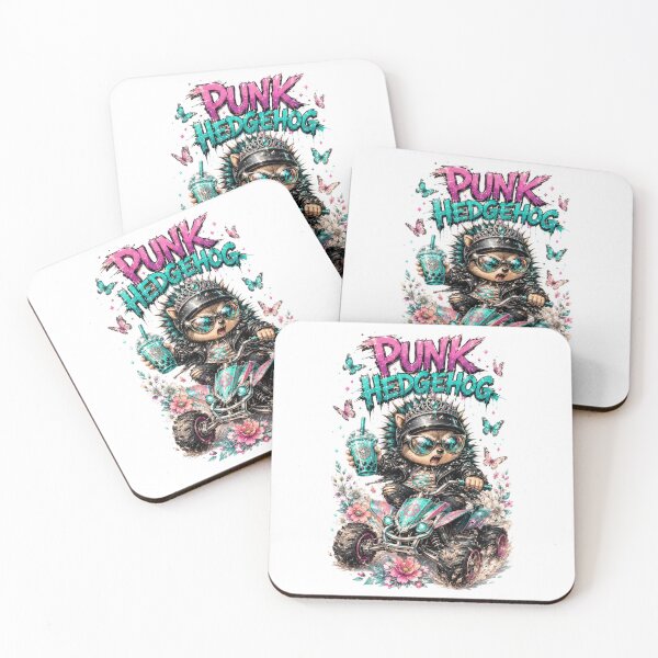 Item preview, Punk Hedgehog ATV Rider With Boba Tea designed and sold by Hellulandia - no nää ny vaa o tämmöne.