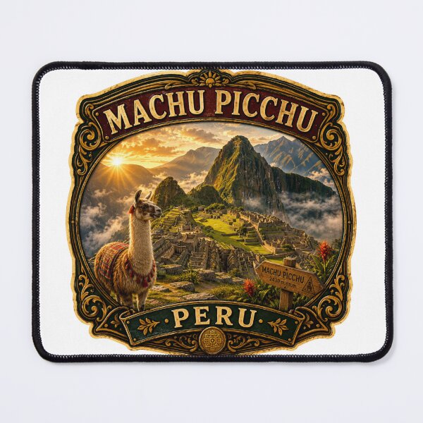Item preview, Machu Picchu Peru Vintage Travel Badge Sticker | Inca Ruins Llama Retro Souvenir designed and sold by DreamPaw Studio.