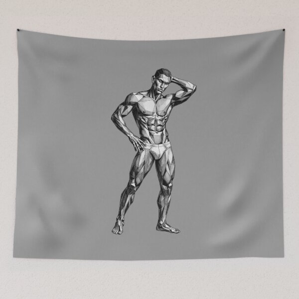 Item preview, Geometric Male Physique - Monochromatic Hunk designed and sold by gayishdesign.