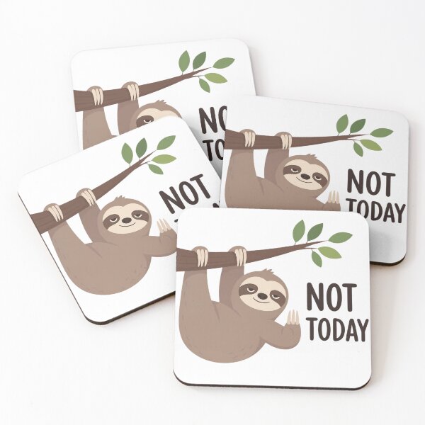Item preview, Cute Not Today Sloth Hanging on Tree Branch designed and sold by Cerys-GS.