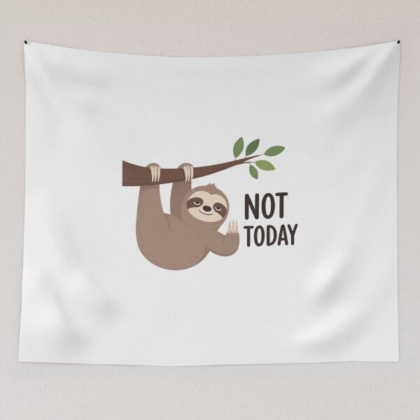 Item preview, Cute Not Today Sloth Hanging on Tree Branch designed and sold by Cerys-GS.