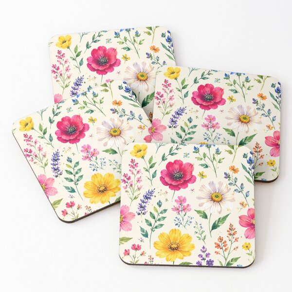 Item preview, Watercolor Wildflower Pattern – Spring Floral Print – Botanical Watercolor Design – Cottage Floral Gift – Colorful Meadow Flower Art designed and sold by @SHINTOSARTSTORE.
