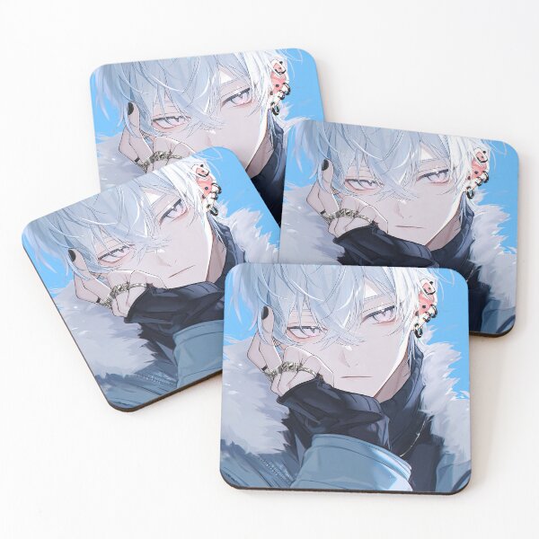 Item preview, Cool White-Haired Anime Boy in Fur-Trimmed Winter Jacket designed and sold by Sergii Davydenko.