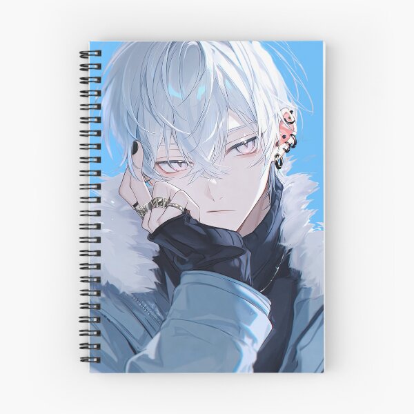 Item preview, Cool White-Haired Anime Boy in Fur-Trimmed Winter Jacket designed and sold by Sergii Davydenko.