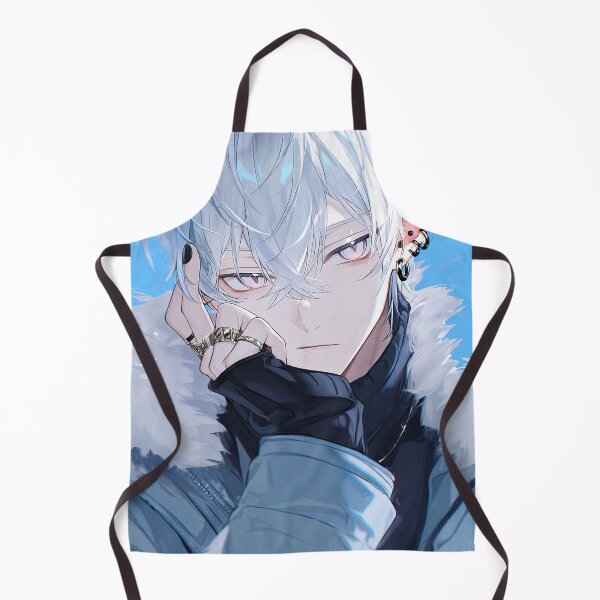 Item preview, Cool White-Haired Anime Boy in Fur-Trimmed Winter Jacket designed and sold by Sergii Davydenko.