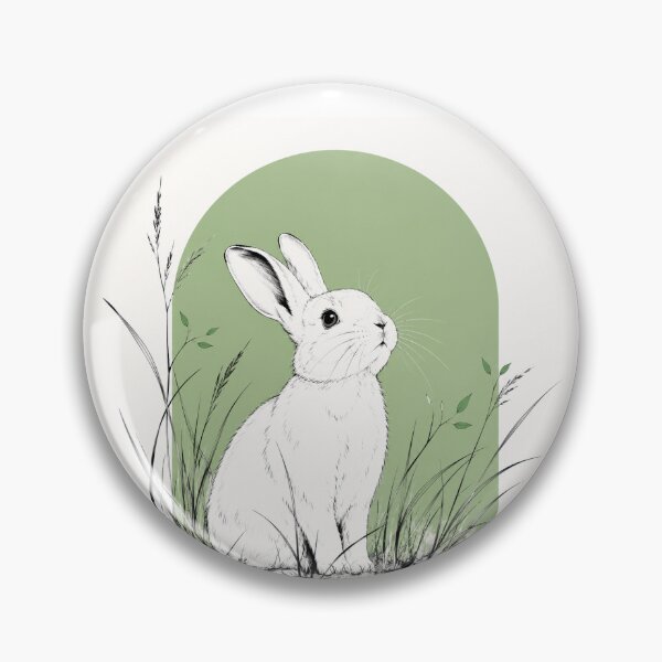 Item preview, White rabbit on a green meadow designed and sold by DJ-Escapism.
