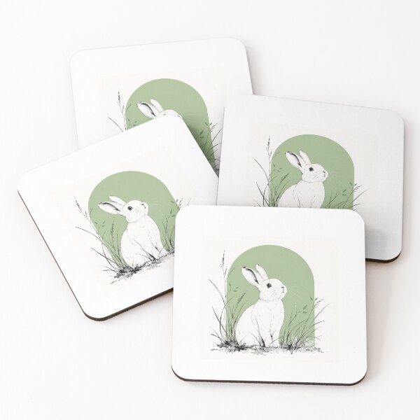 Item preview, White rabbit on a green meadow designed and sold by DJ-Escapism.