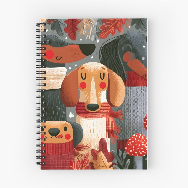 Item preview, Cozy Autumn Dachshunds – Cute Fall Dogs with Scarves & Woodland Mushrooms designed and sold by KAM-KAM-STORE.