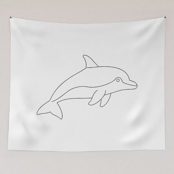 Item preview, Dolphin Elegant 1Line Art Gift designed and sold by OneLine Studio.