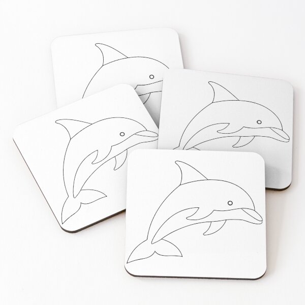Item preview, Dolphin Elegant 2 Line Art Gift designed and sold by OneLine Studio.