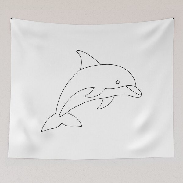 Item preview, Dolphin Elegant 2 Line Art Gift designed and sold by OneLine Studio.