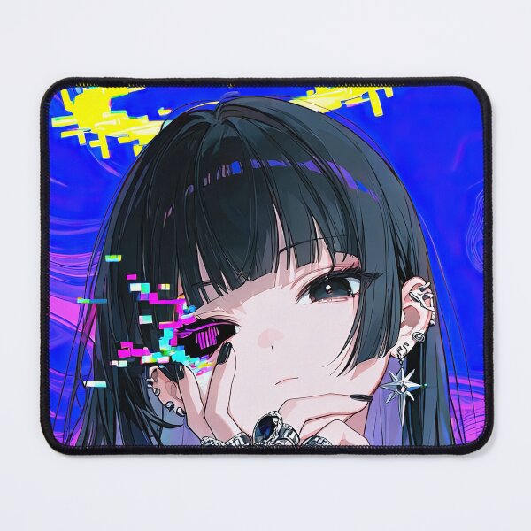 Item preview, Cyberpunk Anime Girl with Glitch Halo and Leather Jacket designed and sold by Sergii Davydenko.