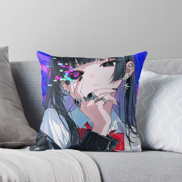 Item preview, Cyberpunk Anime Girl with Glitch Halo and Leather Jacket designed and sold by Sergii Davydenko.