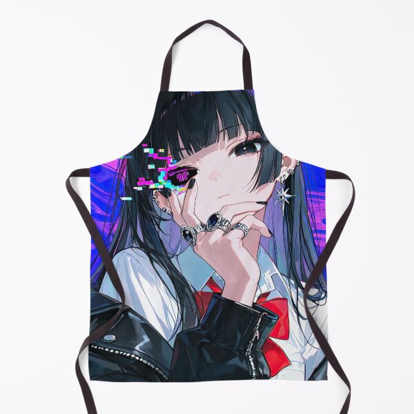 Item preview, Cyberpunk Anime Girl with Glitch Halo and Leather Jacket designed and sold by Sergii Davydenko.