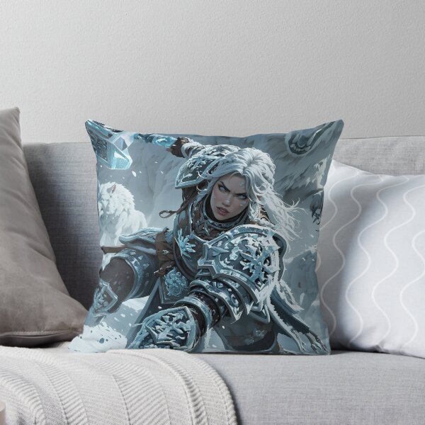 Item preview, Frost Valkyrie Leading Direwolves Across Frozen Fantasy designed and sold by BorgSpareParts.