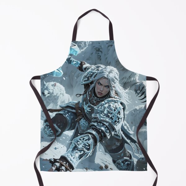 Item preview, Frost Valkyrie Leading Direwolves Across Frozen Fantasy designed and sold by BorgSpareParts.