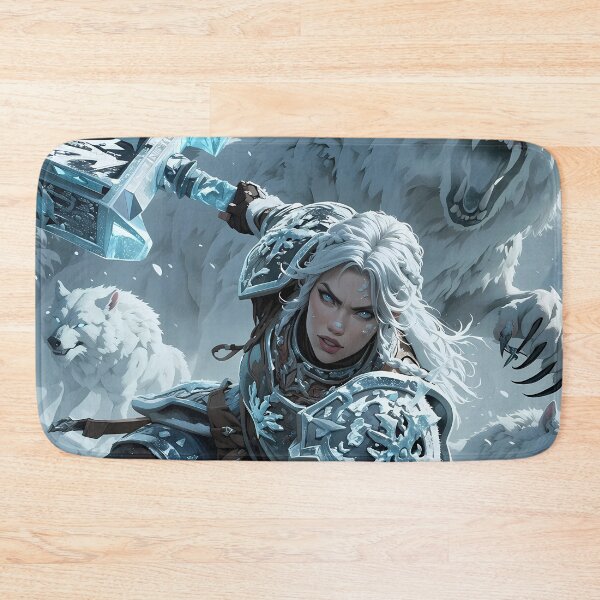 Item preview, Frost Valkyrie Leading Direwolves Across Frozen Fantasy designed and sold by BorgSpareParts.