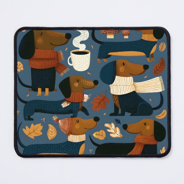 Item preview, Cozy Autumn Dachshunds Collection – Cute Fall Wiener Dogs & Coffee Illustration designed and sold by KAM-KAM-STORE.