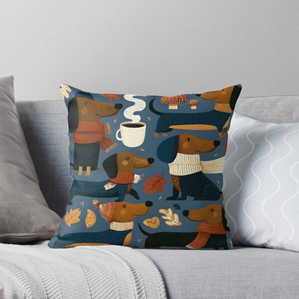 Item preview, Cozy Autumn Dachshunds Collection – Cute Fall Wiener Dogs & Coffee Illustration designed and sold by KAM-KAM-STORE.