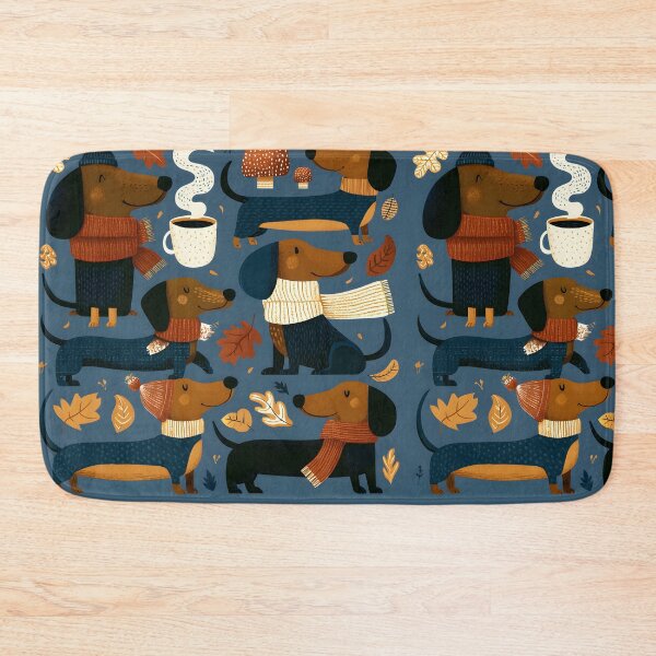 Item preview, Cozy Autumn Dachshunds Collection – Cute Fall Wiener Dogs & Coffee Illustration designed and sold by KAM-KAM-STORE.