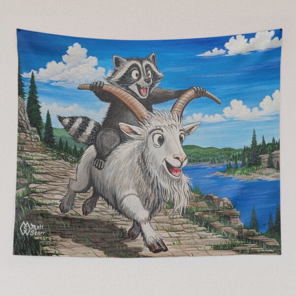 Item preview, CRISCO gives Popcorn the Raccoon a wild ride  designed and sold by Matt Starr Fine Art .