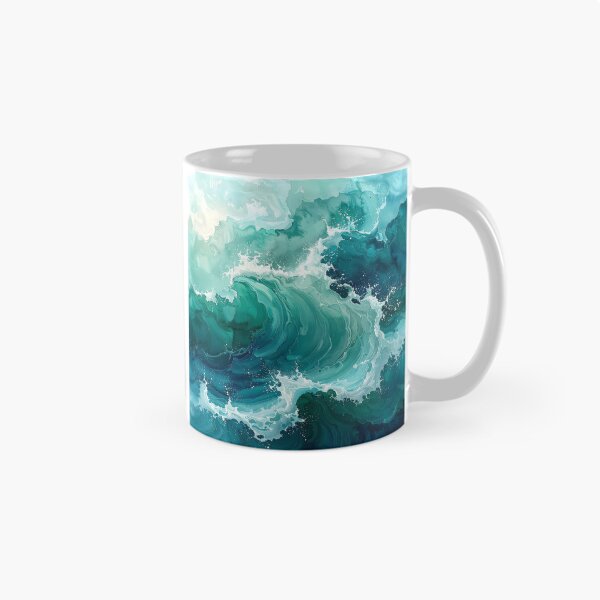 Item preview, Dynamic Emerald Sea Foam Ocean Waves designed and sold by BetweenForms.