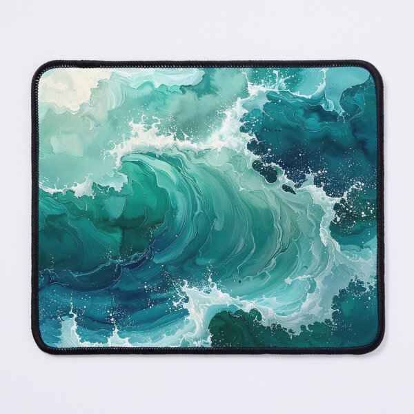 Item preview, Dynamic Emerald Sea Foam Ocean Waves designed and sold by BetweenForms.