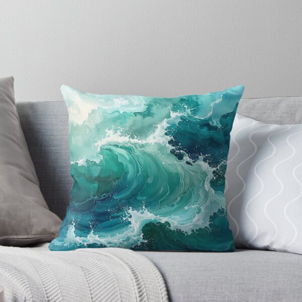 Item preview, Dynamic Emerald Sea Foam Ocean Waves designed and sold by BetweenForms.