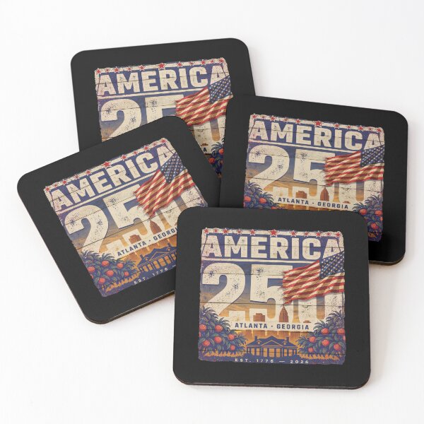 Item preview, America 250 Atlanta Georgia Est 1776 Vintage Patriotic City Skyline Design v2 designed and sold by DarylWelsh2024.