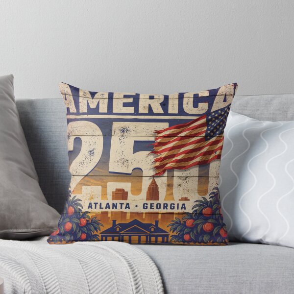 Item preview, America 250 Atlanta Georgia Est 1776 Vintage Patriotic City Skyline Design v2 designed and sold by DarylWelsh2024.