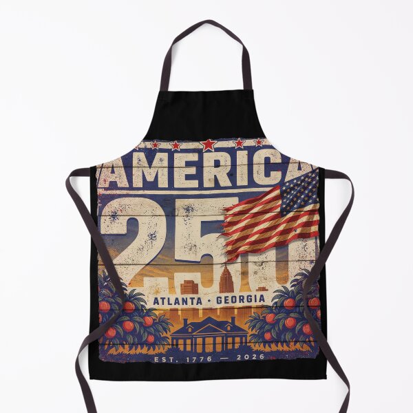 Item preview, America 250 Atlanta Georgia Est 1776 Vintage Patriotic City Skyline Design v2 designed and sold by DarylWelsh2024.