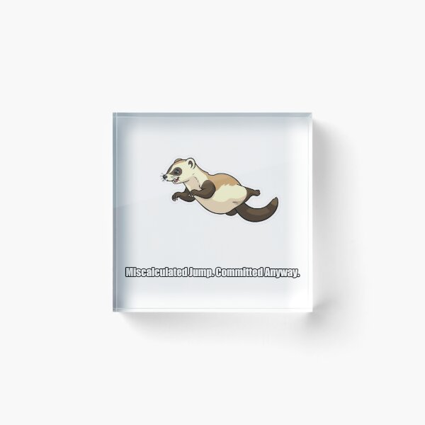 Item preview, Ferret - Miscalculated Jump Committed Anyway - Funny Ferret Gift designed and sold by pawdrops.