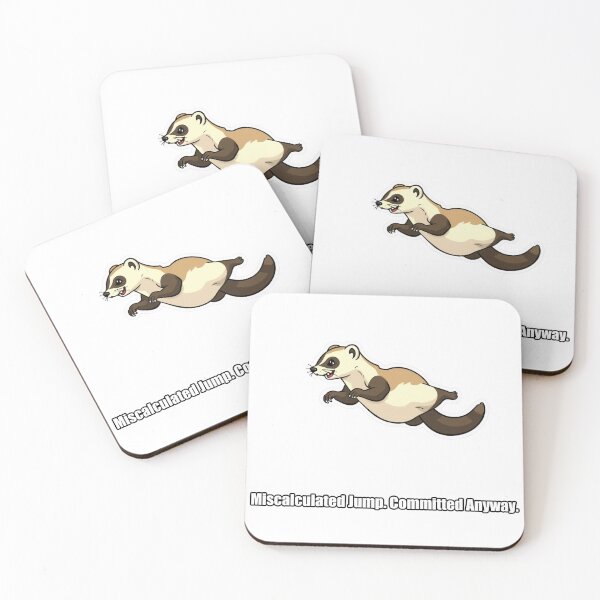 Item preview, Ferret - Miscalculated Jump Committed Anyway - Funny Ferret Gift designed and sold by pawdrops.