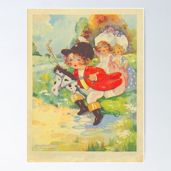 Item preview, Children Playing Horseback by Agnes Richardson (c.1910)  designed and sold by Vernissage-dart.