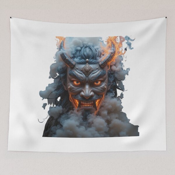 Item preview, Infernal Oni Mask Cyberpunk Warrior designed and sold by nova-bloom.